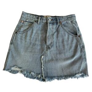 We The Free Brea Cutoff Skirt in Mile High Blue 30 Country Denim Free People